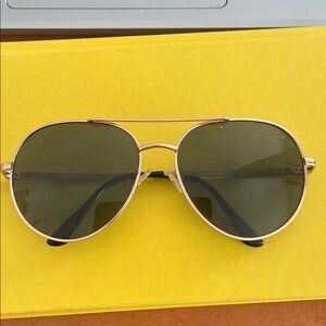 I-Sea Classic Aviator Sunglasses - Olive Green Lenses, Gold Frame